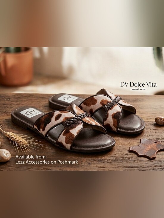 DV by Dolce Vita Shoes - DV by Dolce Vita Women's Geeya Cowhide Slide Sandals Size 6